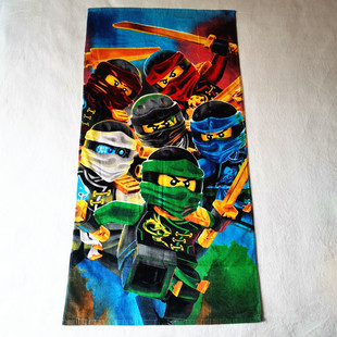 乐高幻影忍者浴巾纯棉70x140全棉大毛巾儿童卡通LEGO NINJAGO外贸