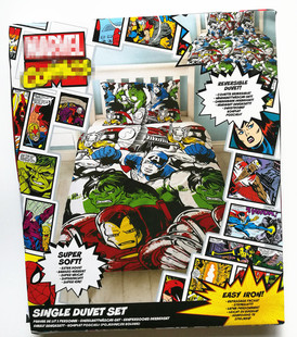 漫威被套被罩枕头套135x200 儿童MARVEL美国队长绿巨人钢铁侠雷神