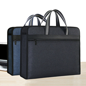 手提文件袋帆布公文袋男女大容量a4办公拉链多层资料袋会议袋定制