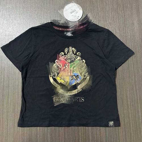 140-160外贸出口女童儿童短款露脐魔法学校卡通短袖T恤衫夏装上衣