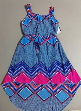 120-140码外单出口欧美女童儿童波西米亚风无袖连衣裙公主裙夏裙