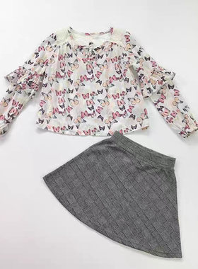 140码外贸出口欧洲女童儿童春秋季学院风英伦格子半身裙a字裙