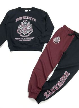 130-140码外单出口男女童儿童中大童魔法学校休闲卫衣运动裤套装