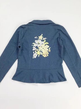 110-150码外单出口欧美女童儿童亲子刺绣毛圈西服外套休闲上衣