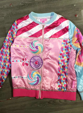 110-150码外单出口女童儿童粉色可爱棒球服外套春季夹克上衣