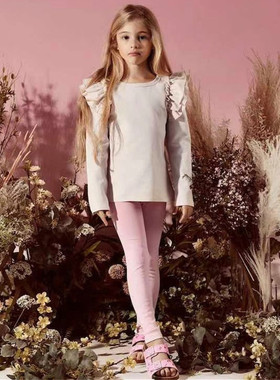 100-150码超值女童儿童中大童春夏款纯白灰色打底裤休闲裤九分裤