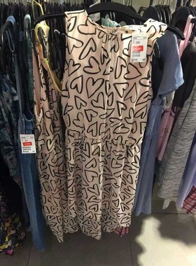 140-160码h家女童儿童大童亲子雪纺无袖连衣裙淑女裙公主裙