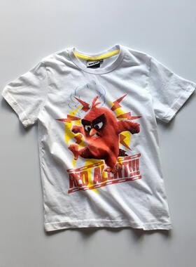 150码外单出口男童中大童愤怒小鸟休闲运动纯棉短袖T恤衫夏装短袖