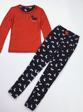 150-165码出口女大童儿童春秋季摇粒绒法兰绒睡衣家居服两件套装