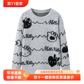24新款 C2EEE4521 商场同款 甜美圆领提花线套衫 Hello Kitty系列