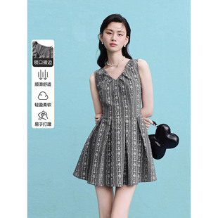商场同款 焦点裙 2026夏季 裙子女C1FAG2246 覆盖提花连衣裙新款