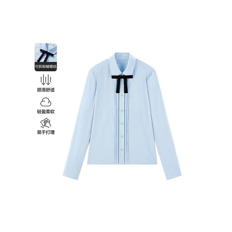 【商场同款】免熨垂感减压府绸衬衫女夏季新款上衣女C1CAG2103