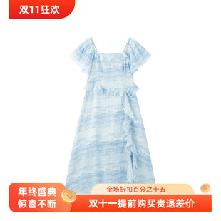 2025夏新小野联名合作系列印花两穿连衣裙C1FAF2436 商场同款