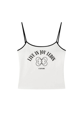 【商场同款】基础字母印花吊带背心夏新款修身上衣女C2CQG2127