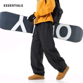 宽松保暖防风直筒休闲裤 ESSENTIALS户外90白鸭绒滑雪羽绒裤 男冬季