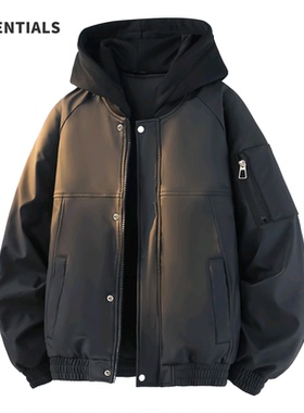 ESSENTIALS美式潮牌连帽羽绒服男士2025年冬季保暖防风鸭绒外套