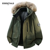 ESSENTIALS羽绒服85绒男冬季 极寒加厚保暖连帽工装 毛领外套滑雪服
