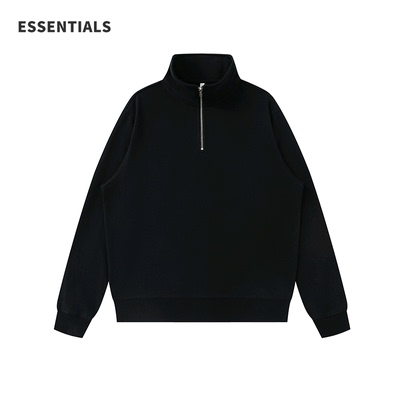 ESSENTIALS HOPE立领重磅卫衣男士秋冬休闲宽松运动衫半拉链外套