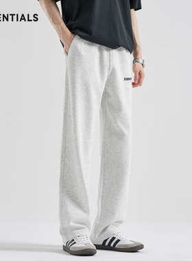 ESSENTIALS美式休闲运动裤男士秋冬季垂感宽松加绒加厚潮直筒卫裤