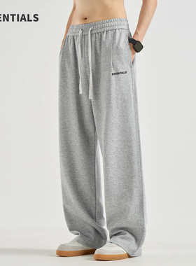 ESSENTIALS运动裤冬季加绒加厚新款休闲裤宽松直筒裤春秋男生卫裤