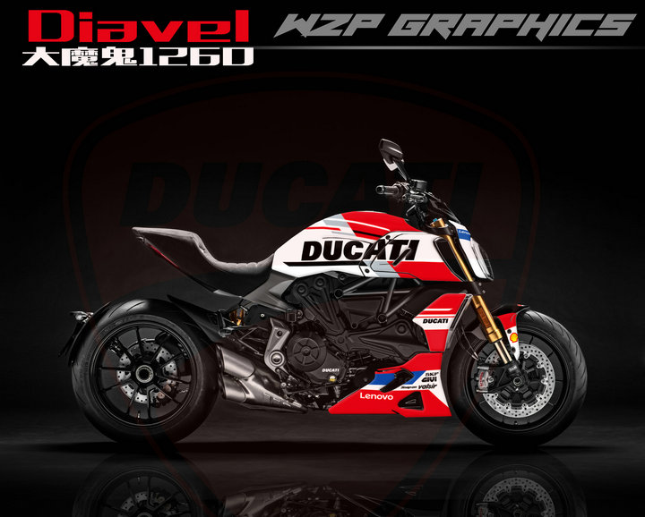 杜卡迪ducati diavel大魔鬼1260 个性改装全车贴花贴纸贴画车身贴