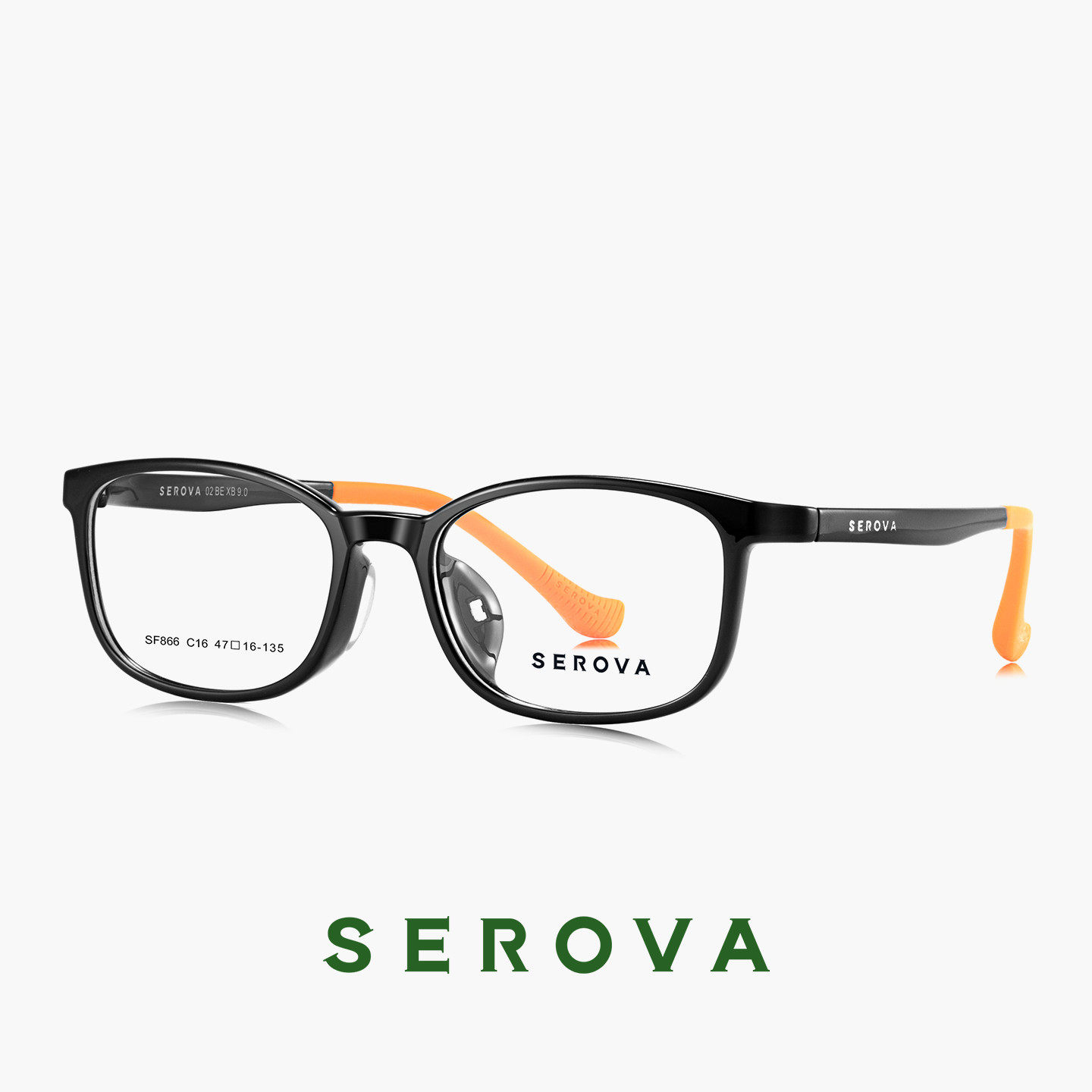 SEROVA施洛华儿童小方框近视眼镜超轻青少年防蓝光可配度数 SF866