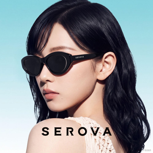 施洛华猫眼墨镜女高级感防晒紫外线偏光太阳眼镜 9087