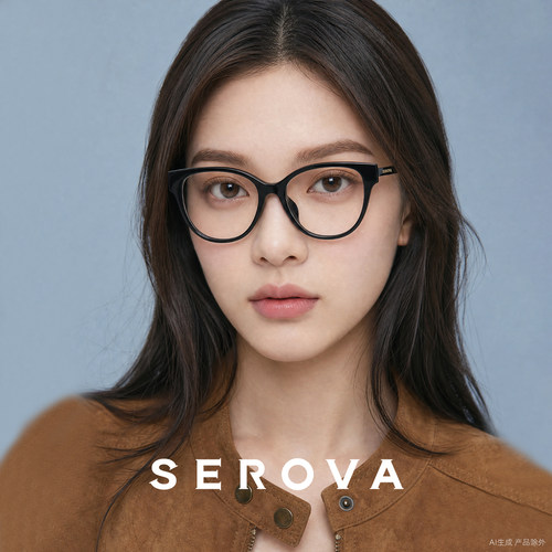 【林允同款】施洛华猫眼镜框素颜女可配近视度数防蓝光 SF908