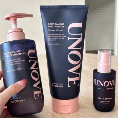 保税 韩国 UNOVE柔诺伊修护柔顺滋养洗发水/发膜/护发精油
