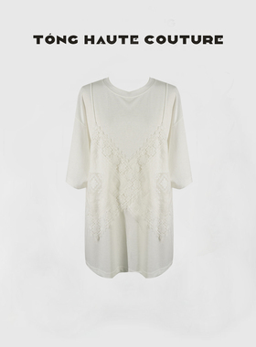 一同【碧水】春季设计师款重工时尚百搭T恤 YY26019