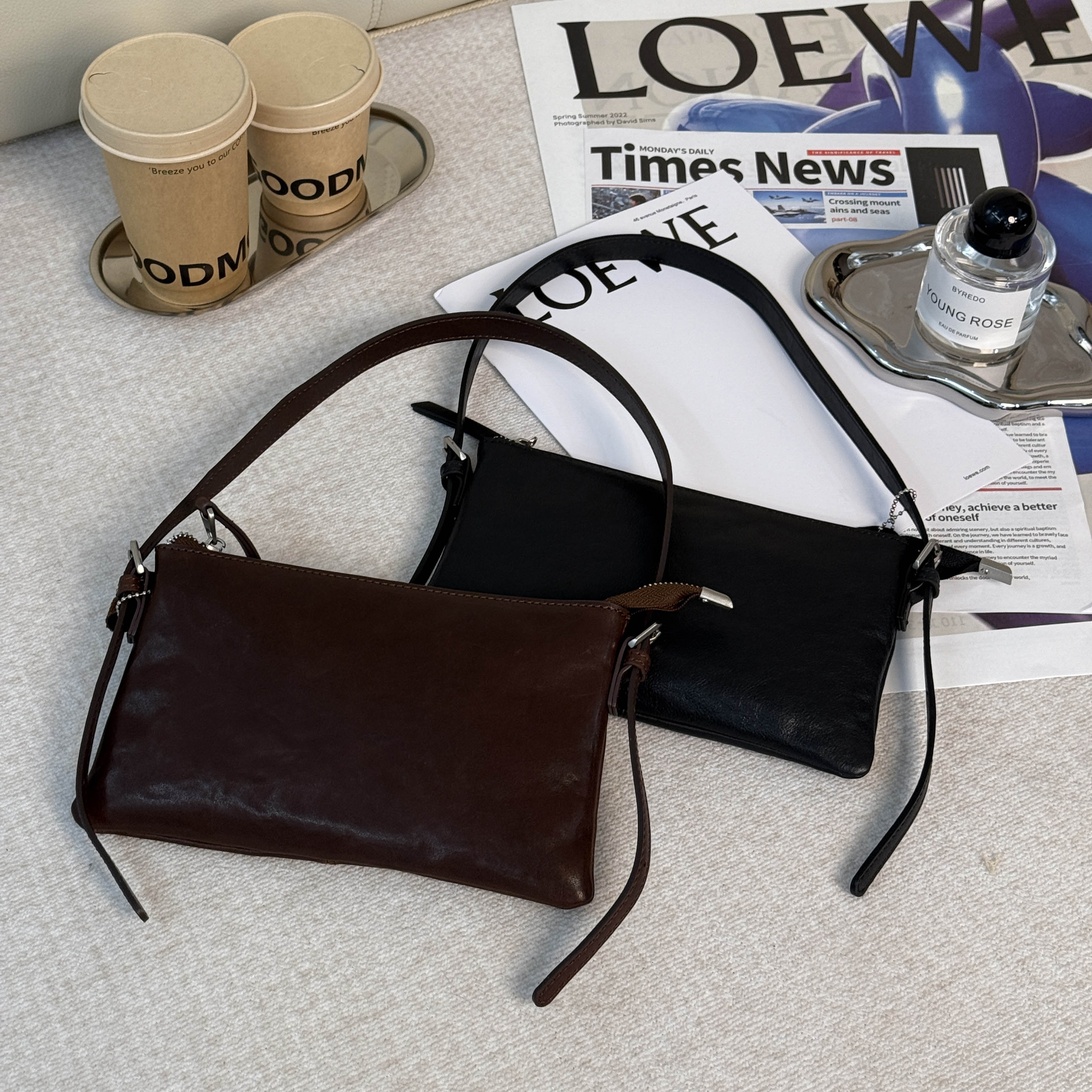 麻将包 D0250 硬货哥女士斜跨通勤风复古时尚休闲百搭牛皮小挎包