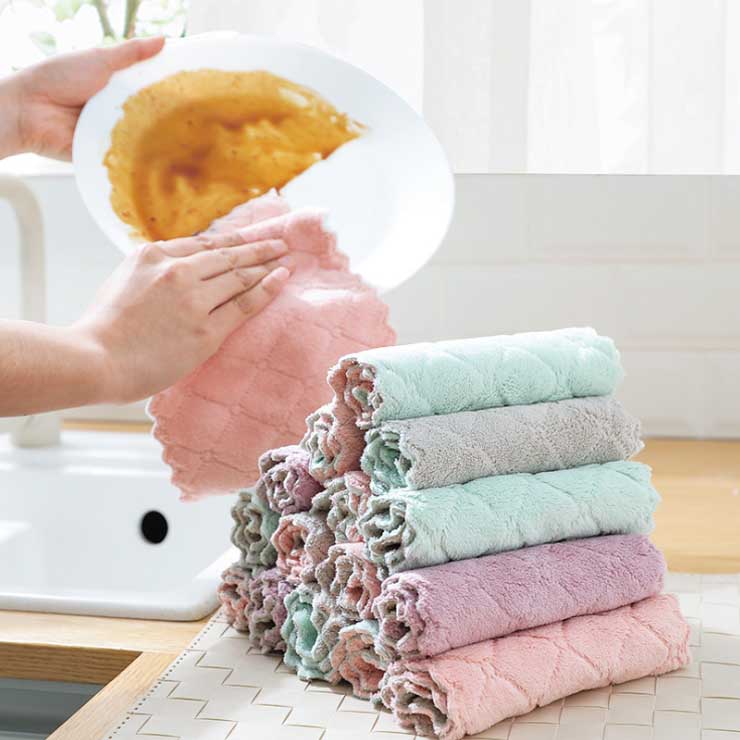 抹布厨房用品家务清洁巾家用吸水毛巾不掉毛不沾油擦桌去油洗碗布