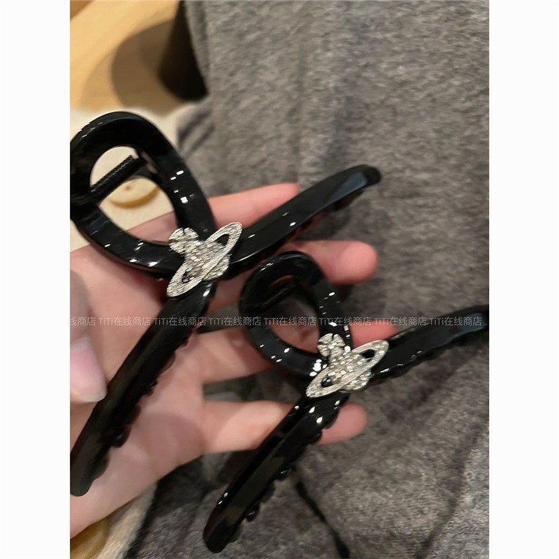 黑色醋酸大号双面闪钻星球抓夹后脑勺盘发鲨鱼夹复古法式发夹高级,饰品/流行首饰/时尚饰品新,发饰,淘宝优惠券,粉丝福利购,淘宝优惠卷