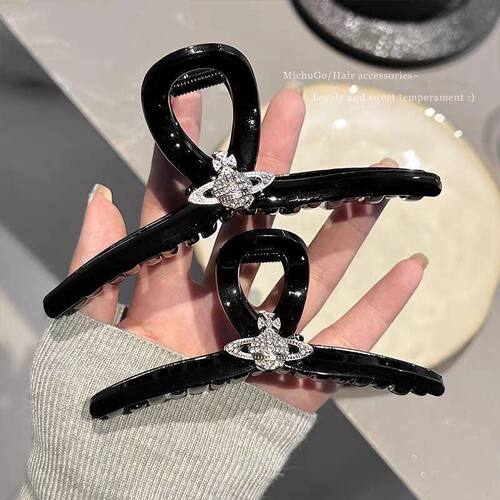 甜酷辣妹水钻星球发夹女后脑勺盘发抓夹大号发量多鲨鱼夹发卡头饰