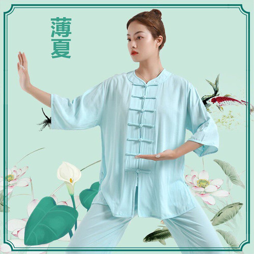 太极服夏季飘逸长袖套装