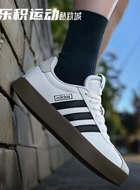 乐积运动 Adidas VL COURT 3.0 白色男款低帮休闲板鞋ID6285