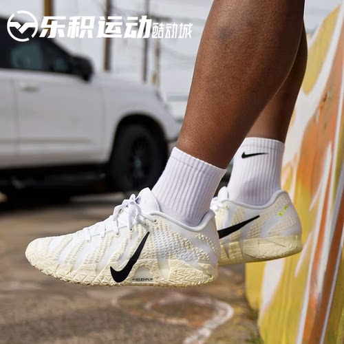 乐积运动 NIKE JA3 莫兰特3代 黑白低帮耐磨实战篮球鞋HF2794-101