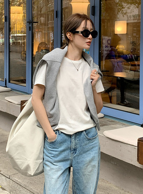 【11色】基本款圆领短袖T恤女2025春夏新款简约百搭纯色上衣T003