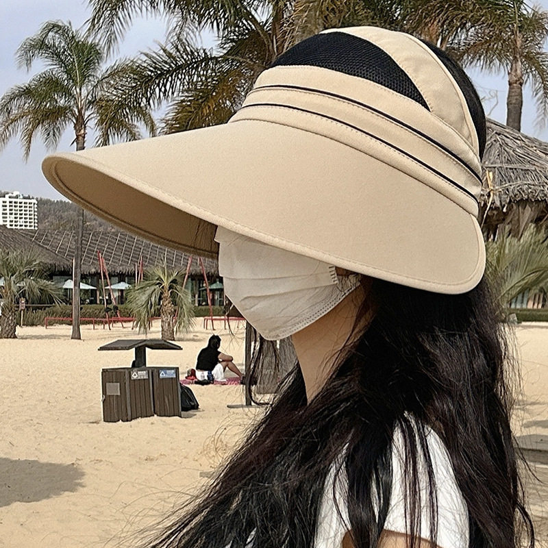 新款空顶防晒帽女夏季防紫外线加