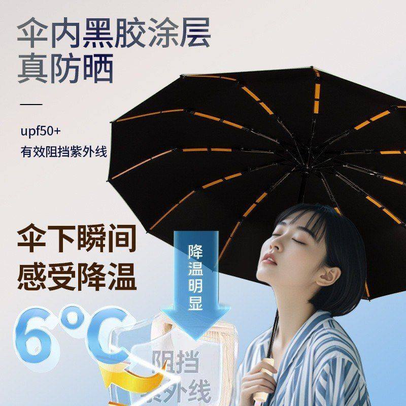 折叠雨伞女晴雨两用全自动太阳伞加固防紫外线遮阳伞全自动伞,居家日用,伞,淘宝优惠券,粉丝福利购,淘宝优惠卷