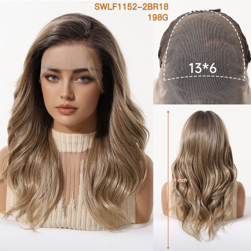 蕾丝假发女FUTURA渐变金棕长卷发全头套手钩内网大波浪lace wigs