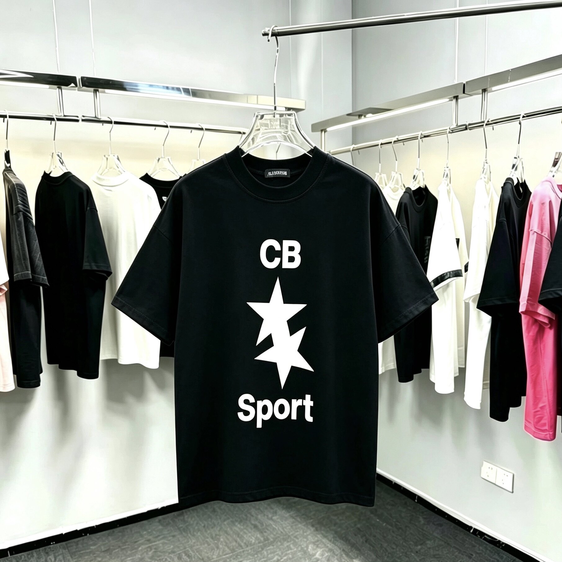 Cole Buxton街头潮牌双星Sport字母短袖美式复古高街宽松休闲T恤