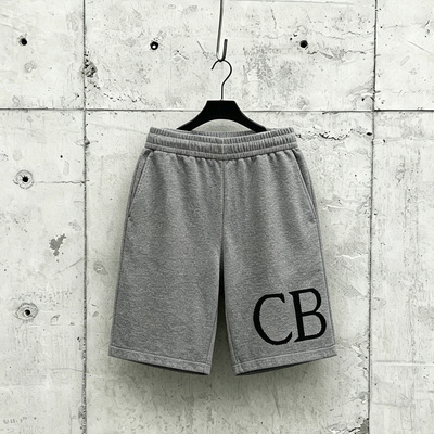 美式高街复古Cole buxton CB字母针织五分裤男休闲宽松直筒短裤潮