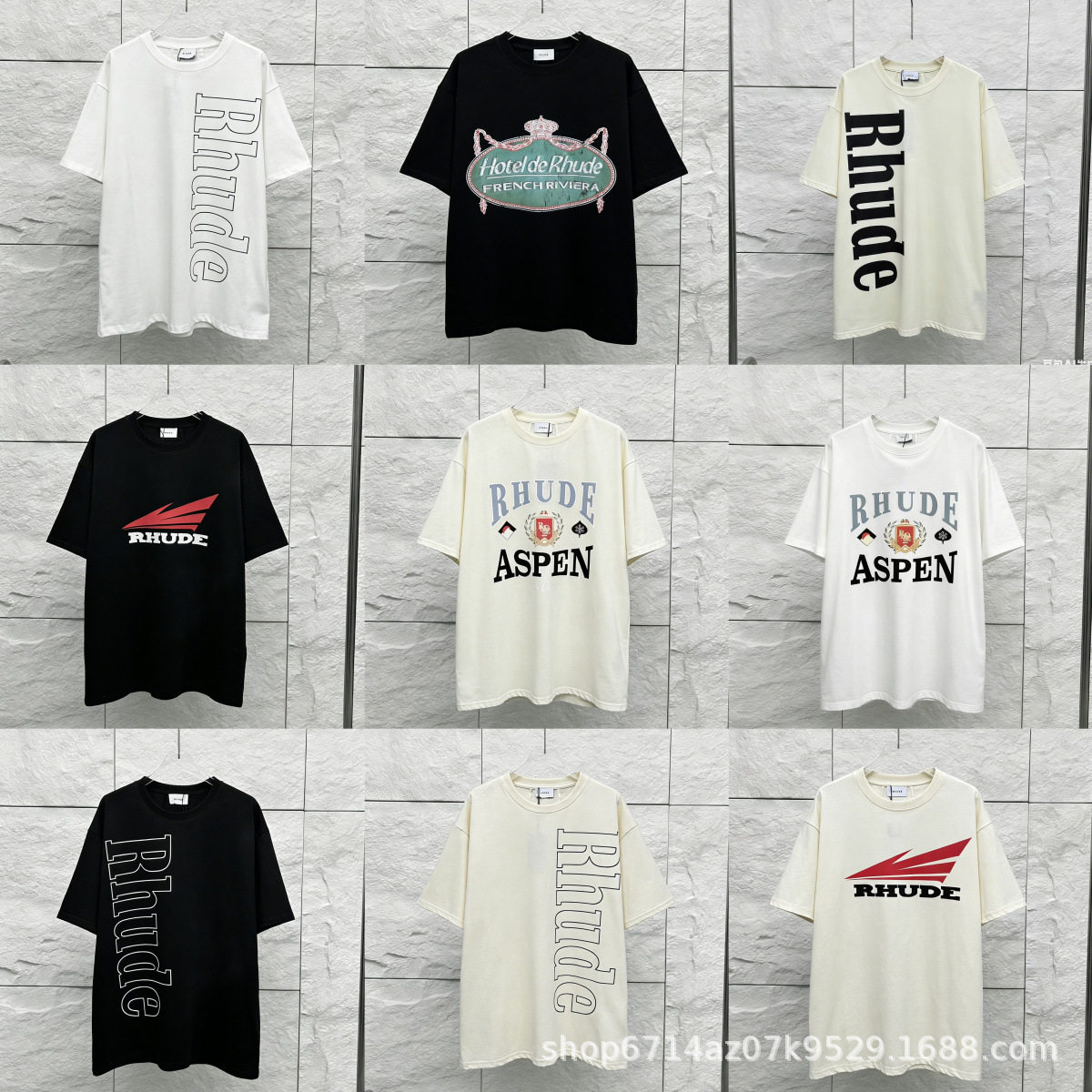 新款RHUDE字母印花短袖T恤T恤