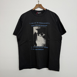 正确版ERD忧郁的富二代美式高街水洗做旧破坏标语印花男女短袖T恤