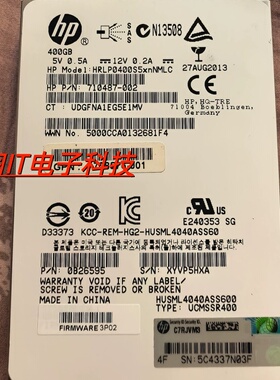 原装 3PAR 7000 400G SAS 2.5寸 SSD 固态存储硬盘 728576-001