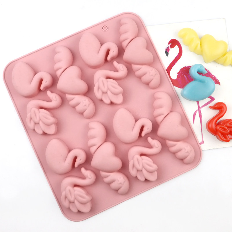 12连天鹅爱心 DIY巧克力模具 食品级硅胶 果冻布丁模具烘焙模具,厨房/烹饪用具,烘焙模具,淘宝优惠券,粉丝福利购,淘宝优惠卷