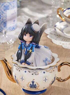 [佳合捷]Q版茶会猫茶罐猫手办动漫小猫狸花猫公仔卡通可爱模型