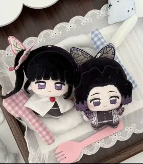 鬼灭之刃蝴蝶忍香奈乎属性10cm努努体印花棉花娃娃二次元同人挂件