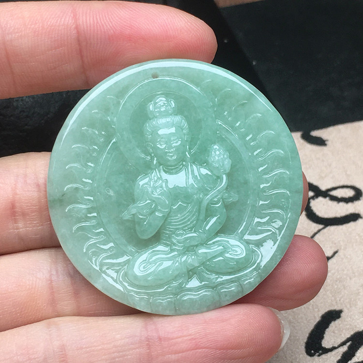 翡翠吊坠A货玉石寨老坑
